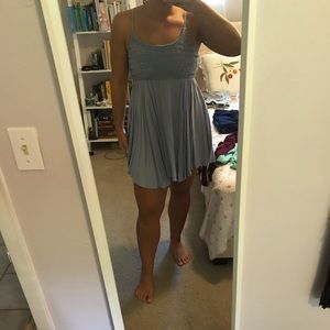Light blue-grey flowy dress